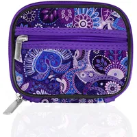 Serfeymi Tablettenbox Pillendose 7 Tage Klein Medikamentenbox Pillenbox mit Reißverschluss Stofftasche für Geldbörse,Tabletten Wochenbox zur Aufbewahrung von Medikamenten und Vitaminen – púrpura 01