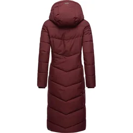 Ragwear Damen, atmungsaktiver Wintermantel warmer wasserdichter Steppmantel lang mit Kapuze Pavla Long Intl Wine Red Gr. XL - XL