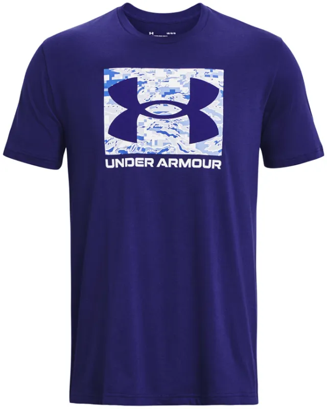 UNDER ARMOUR ABC Camouflage Boxed Logo kurzarm Trainingsshirt Herren 468 - sonar blue/sonar blue M