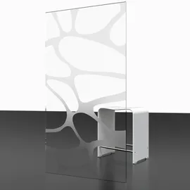 Schulte Home Schulte Duschwand, 80 x 140 cm, 5 mm Sicherheitsglas Wave Chromoptik, Duschabtrennung für Badewanne - Silber