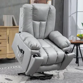 Homcom Fernsehsessel mit Aufstehhilfe Elektrisch 96 x 106 x 94 cm Grau