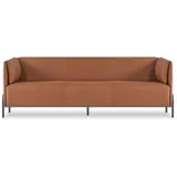 JV Möbel Sofa 3-Sitzer Braun Einfabig Arbeitszimmer Wohnzimmer mit Kissen Modern