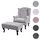 MCW Ohrensessel Chesterfield Stoff/Textil 0 x 0 x 0 cm Grau mit Ottomane