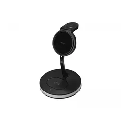 Deltaco 3-in-1 Magnetisches Kabelloses Qi-Ladegerät 18W - Schwarz