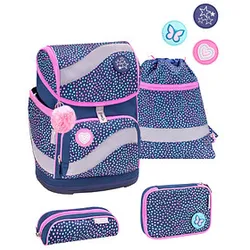 BELMIL® Schulranzen-Set Smarty Amazing Polka Kunstfaser blau