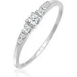 Elli Ringe - Ring Verlobungsring Diamanten (0.11 ct) 585 Weißgo - Gr. 52 MM - in Silber - für Damen