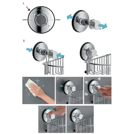 Primaster Duschkorb Octopus oval Edelstahl 1 Ablage chrom ohne Bohren