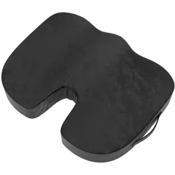 Intirilife Sitzkissen aus Memoryschaum in Schwarz - 45 x 36 x 7 cm - Tragbare orthopädische Sitzauflage für Homeoffice Autofahren Ergonomisch