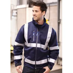 YOKO High Visibility 2 Bands & Braces Softshell Jacket - navy - 3XL