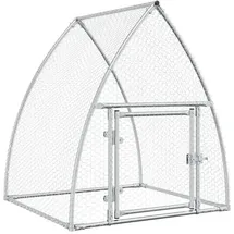 vidaXL Hühnerkäfig Silbern 100x105x120 cm Verzinkter Stahl