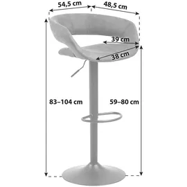 Actona 2er-Set Actona Barhocker Grace Stoff Grau Anthrazit