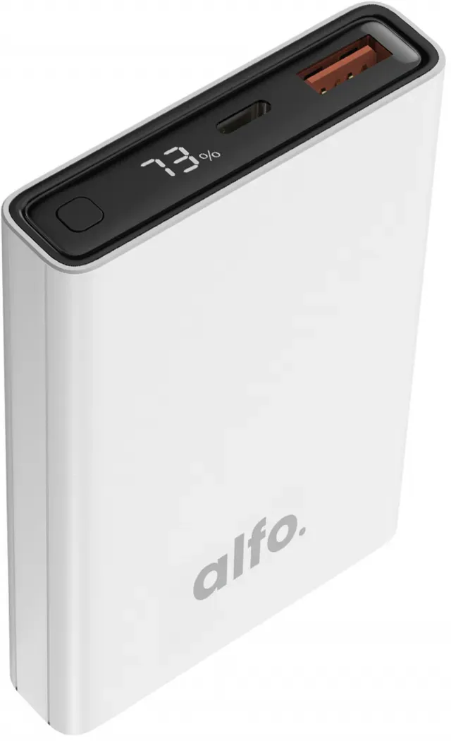 alfo. Powerbank 10000mAh PD LCD Display Weiß