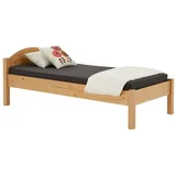 Idimex Massivholzbett SORAJA 90x200 cm in braun aus Kiefer Holz, Einzelbett aus Massivholz mit Kopfteil, Seniorenbett aus Holz Kiefer