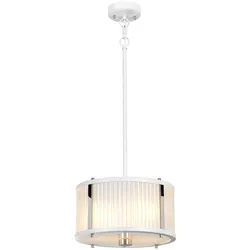 Corona Pendelleuchte weiß, nickel poliert Elstead Lighting DL-CORONA-2P-WPN