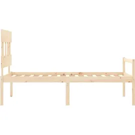 vidaXL Seniorenbett mit Kopfteil 90x200 cm Massivholz