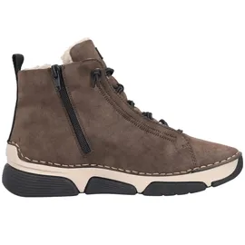 Rieker Damen Schnürboots Stiefelette Warmfutter Ziernaht 45912, Größe:39 EU, Farbe:Braun - Braun Größe 39