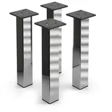 sossai® Möbelfuß Aluminium Möbelfüße in Chrom, (4-St) 4,5 cm x 30 cm