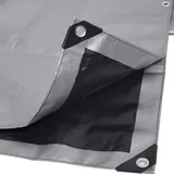 Woltu Abdeckplane wasserdicht, 180 g/m2 PE Schutzplane mit Ösen, UV stabil : Grau-Schwarz 5x6 m Farbe: Grau-Schwarz Größe: 5x6 m - Schwarz