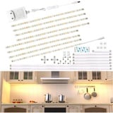 WOBANE LED Unterbauleuchte Schrankleuchte,8 * 30cm Warmweiß LED Unterschrank Beleuchtung mit Schalter,Heller LED küchenunterbauleuchte,für Küche,Regale,Vitrinen,12V LED lichtleiste,1200 Lumen,2700K