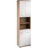 byLIVING Hochschrank »Nebraska«, Breite 50 cm, Badezimmerschrank mit Metallgriffen, viel Stauraum, weiß