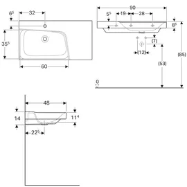 Geberit Xeno² Waschtisch 90 x 48 cm (500535011)
