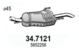 ASSO Endschalldämpfer 347121 für Opel Vaughall