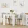 Homestyle4u Essgruppe mit 2 Stühlen Weiß Grau 2372,