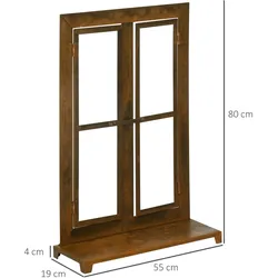 Outsunny - Eisenfenster - 55L x 19B x 80H cm - rustikal-braun