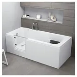 Dusche-24 Badewanne Badewanne mit Tür 140x70, 150x75, 160x75, 170x75 und 180x80 cm PAVO, optionale Schürze passend zur Einbausituation weiß Ecke links | 75 cm x 170 cm