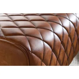 FineBuy Sitzhocker Echtleder 40 x 48 x 27 cm Braun