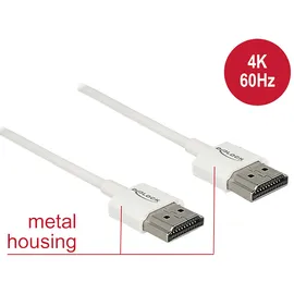 DeLock HDMI Anschlusskabel HDMI-A Stecker 1 m Weiß