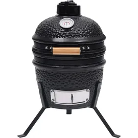 vidaXL 2-in-1 Kamado-Grill Smoker Keramik schwarz