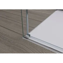 Bernstein Eckdusche Bernstein DX906 flex Schiebetür Soft-Close 8mm Nano Echtglas Chrom 110x90cm