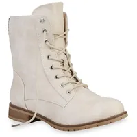 VAN HILL Damen Schnürstiefeletten in Beige