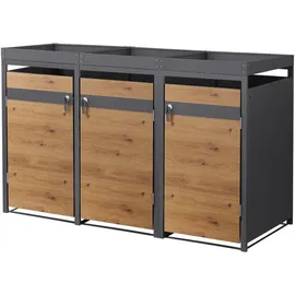 ML-Design Mülltonnenbox 200 x 80 x 124 cm braun