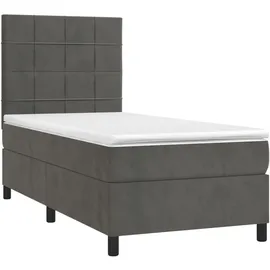 vidaXL Boxspringbett 100 x 200 cm Dunkelgrau
