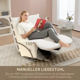 Homcom Relaxsessel Drehbar mit Liegefunktion Schaukelfunktion Fußstütze