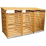 Monstershop Mülltonnenverkleidung, Braun, Holz, 99x197x14 cm, Aufbewahrung & Schutzhüllen