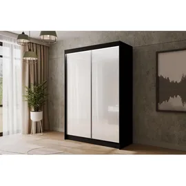 altdecor Kleiderschrank 120 x 215 x 61 cm Schwarz/Weiß