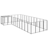 vidaXL Hundezwinger Schwarz 13,31 m2 Stahl
