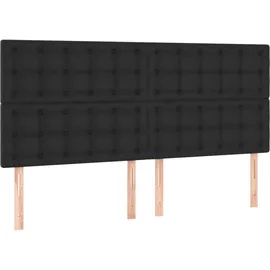 vidaXL Boxspringbett mit Matratze & LED Schwarz 180x200 cm Kunstleder