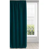 Eurofirany Logan Vorhang Blickdicht, Blackout, Satin Verdunkelungsvorhang mit Kräuselband-1 STK. Elegant, Glatt, Einfarbig, Wohnzimmer, Schlafzimmer, Petrol, 135x270 cm