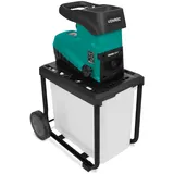 VONROC Gartenhäcksler – – Leiser Induktionsmotor – 2800W – für Äste bis zu Ø45mm – Leise Robust Häcksler Garten - Walzenhäcksler