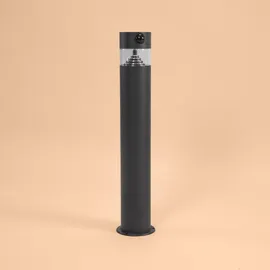 esotec Solar Pollerleuchte Edelstahl 49,5 cm inkl. Bewegungsmelder schwarz
