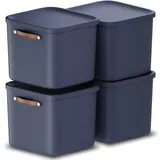 Rotho Aufbewahrungsbox Maloja 39,5 x 38,0 x 34,0 cm 4-tlg. blau