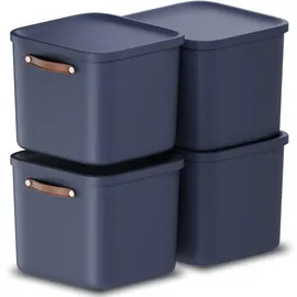 Rotho Aufbewahrungsbox Maloja 39,5 x 38,0 x 34,0 cm 4-tlg. blau