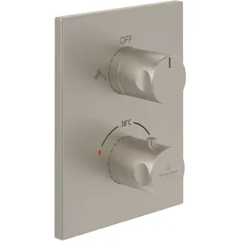 Villeroy & Boch Universal Taps & Fittings Unterputz-Thermostat mit Zweiwege-Mengenregulierung, brushed nickel Matt