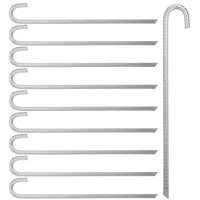 Relaxdays Bodenanker 10er Set 45 cm Silber