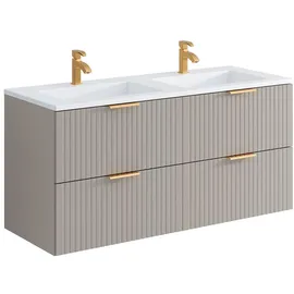 vente-unique Waschbeckenunterschrank hängend 120 x 57 x 46 cm Beige