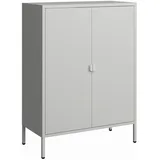 [en.casa] Aktenschrank Hailuoto 80x40x110cm Hellgrau